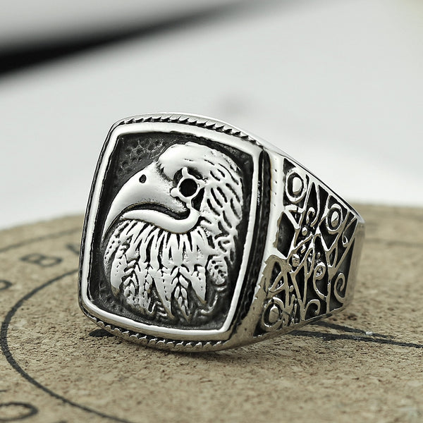 Anillo vintage de águila de acero inoxidable 316L para hombre
