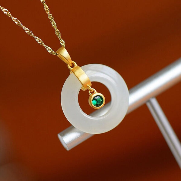 Colgante hueco de diamante de calcedonia hetiana natural creativo para mujer