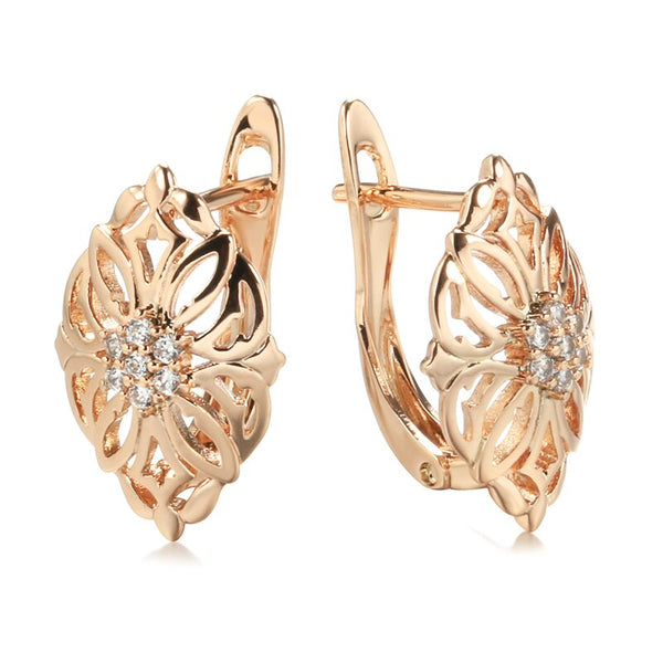 Pendientes colgantes de flores con textura vintage
