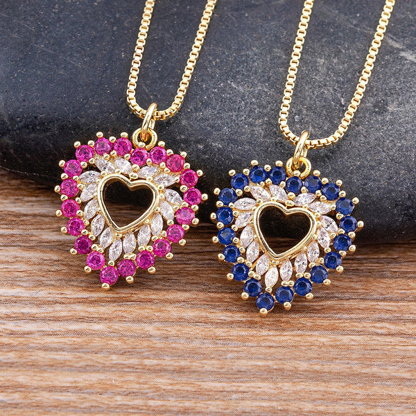Colgante de cristal con forma de corazón para mujer