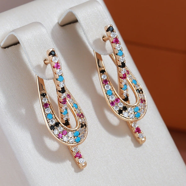 Full Colourful Zircon Dangle Earrings Jewelry for Women