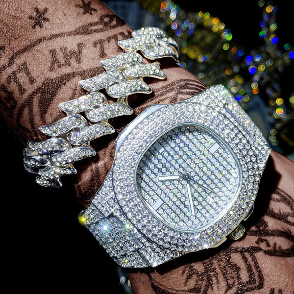 Quartz Iced Out Diamond Watch Quartz Gold HIP HOP Watches
