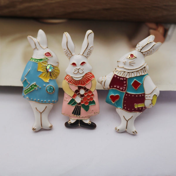European and American 3D cute rabbit brooch