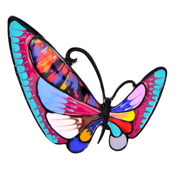 New Enamel Multicolor Asymmetry Butterfly Brooches