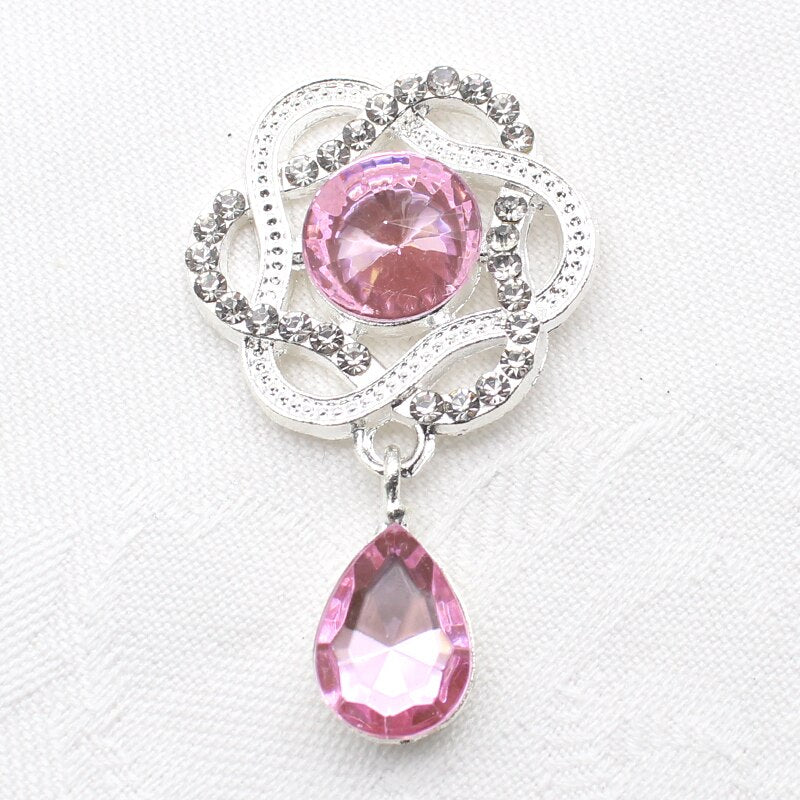 10Pcs/Lot 27x47mm Acrylic Flat Bottom Alloy Rhinestone Mixed ColorDIY Silver Plated Clothing Accessories
