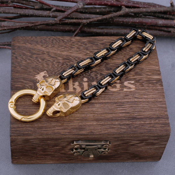 Pulsera neogótica de acero inoxidable para hombre, estilo calavera, estilo rock, hip hop, estilo motero salvaje.