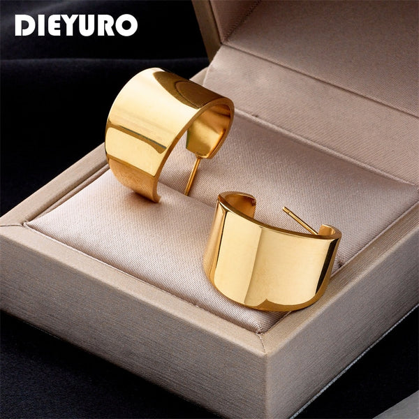 316L Stainless Steel Women Stud Earrings High Quality 2-Color Rust Proof Earrings