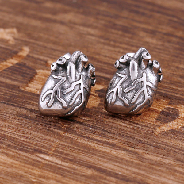 Pendientes vintage de corazón para hombre