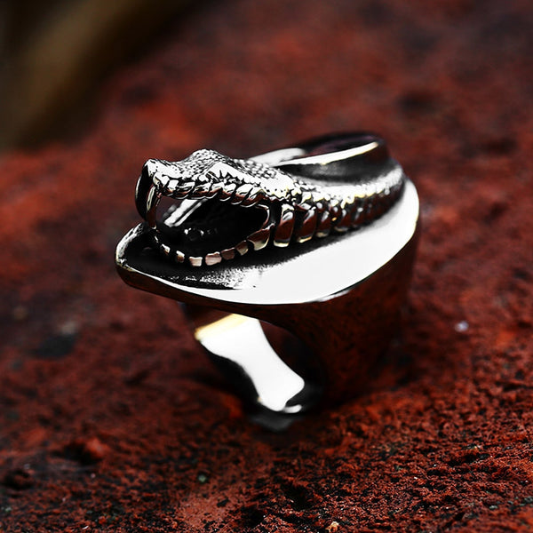 Anillo de serpiente de acero inoxidable 316L vintage de diseño especial para hombres y mujeres