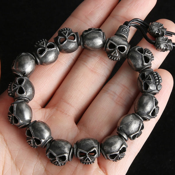 Pulseras con dijes de calavera para hombre