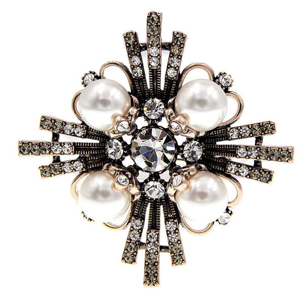 Shining Crystal Cross Brooches For Women