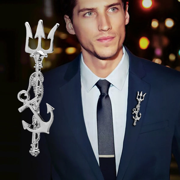 High-end Vintage Trident Brooch Pin