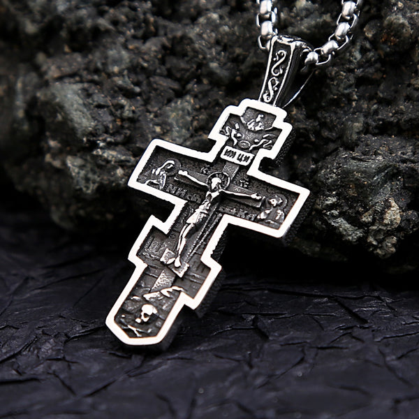 Nuevos collares vintage con colgante de cruz de Jesús para hombres y mujeres