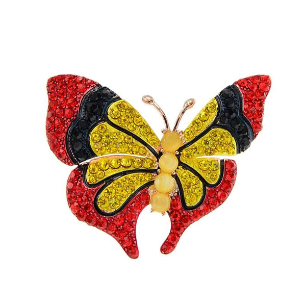 Rhinestone Butterfly Brooch Insect Pin Women