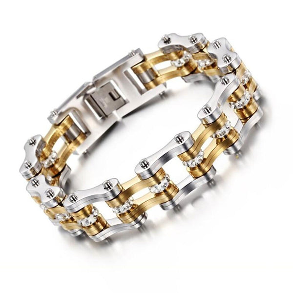 Pulseras de moda para hombre, brazaletes de motociclista, cadena de eslabones para bicicleta y motocicleta.