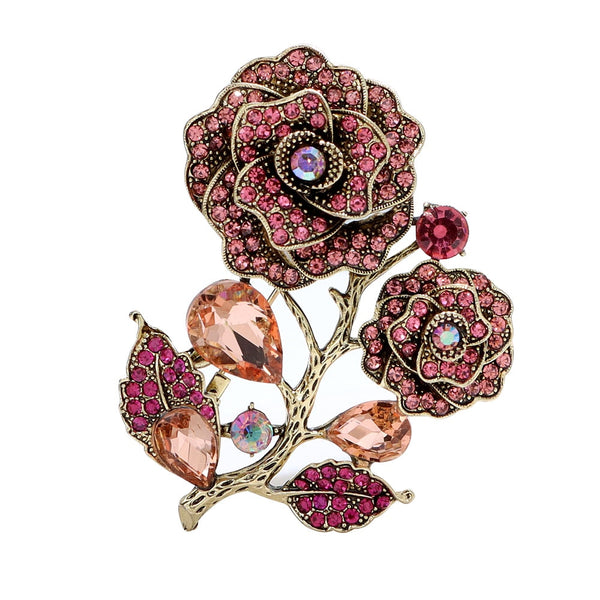 Rhinestone Large Flower Brooches For Women