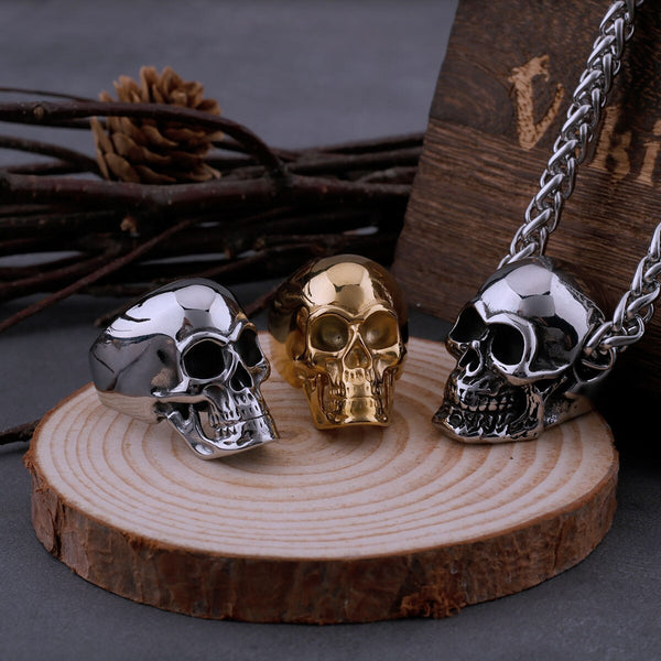 Anillo neogótico de calavera de acero inoxidable 316L para hombre