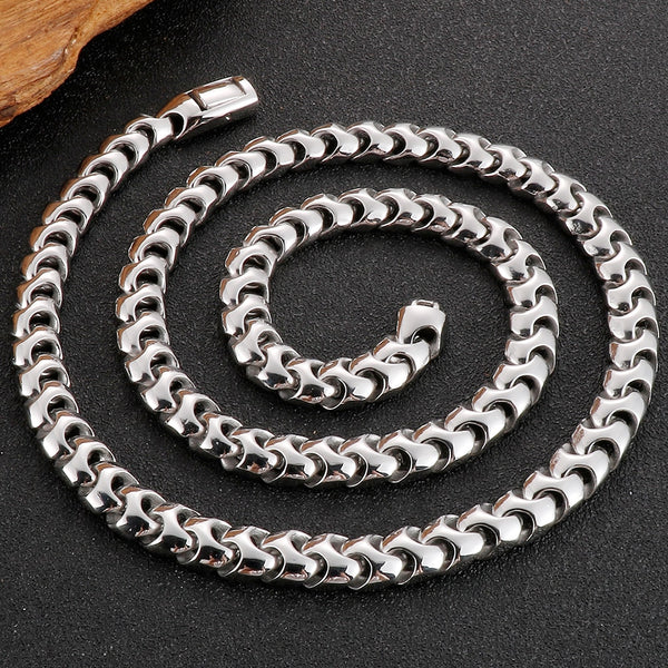 Collar de cadena de eslabones de 9 mm de ancho para hombre