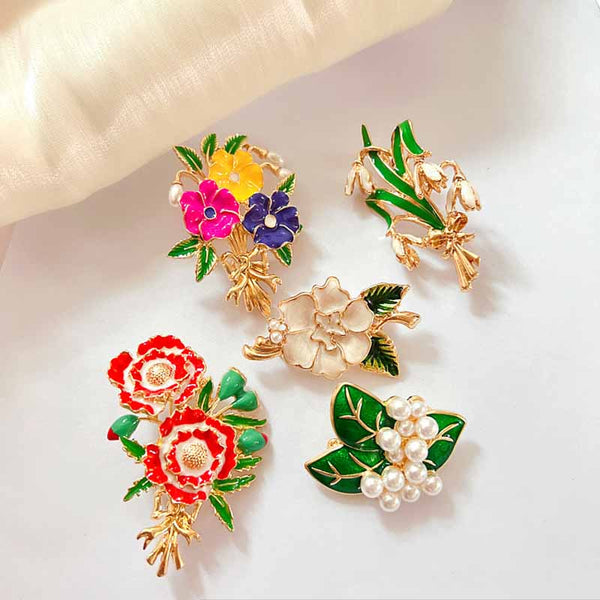Fashion Flower Drip-glazed Enamel Pearl Women