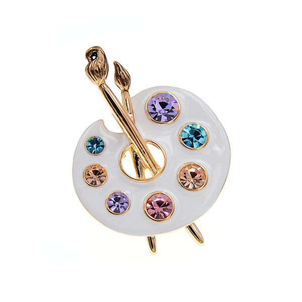 Draw Palette Brooch Creative Rhinestone Pins Women And Men