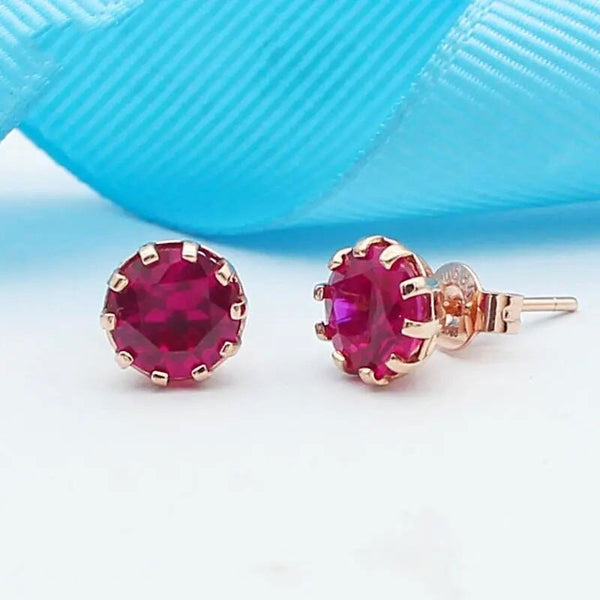 rose gold round new luxury charm earrings for women