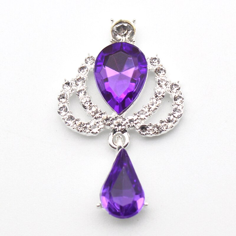 10Pcs24*39mm Fashionable Diamond Crown Alloy Water Drp Clothing Butterfly  Pendant Decoration DIY