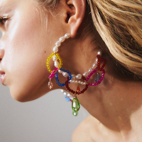 Pendientes de aro circulares bohemios para mujer