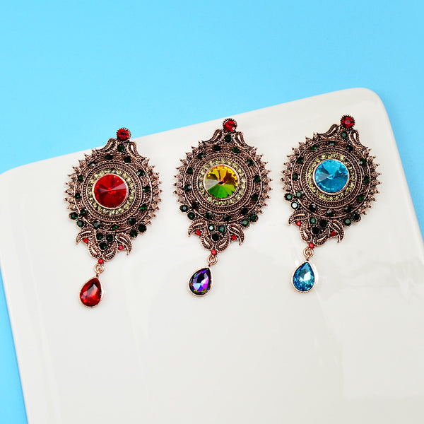 3 Colors Available Rhinestone Vintage Water-drop Brooches For Women