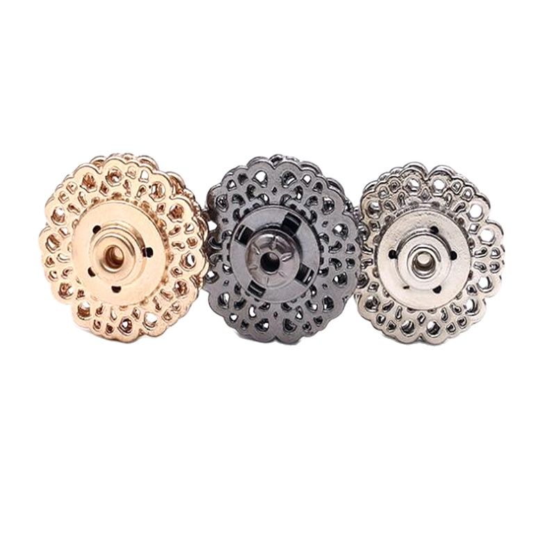 10PCS 18mm/21mm Metal Alloy Hollow Button Invisible Snap Overcoat Apparel Sewing Accessories DIY