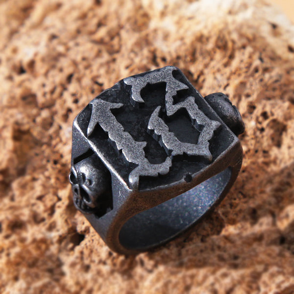 Anillo de número de la suerte para hombre, estilo punk hip hop