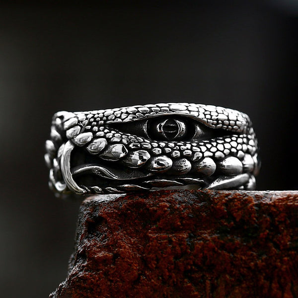 Anillo vintage creativo de ojo de cocodrilo para hombres y mujeres