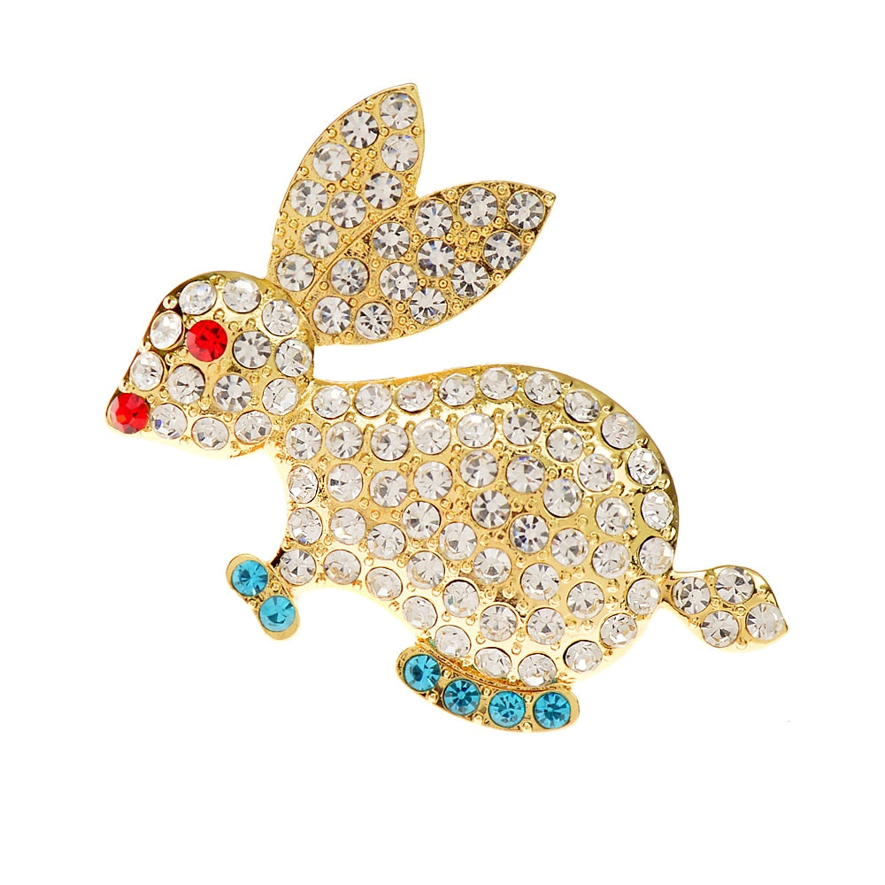 Gold Color Rhinestone Rabbit Brooches For Women – Gofaer Finds store!