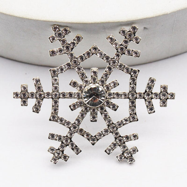 4 Pcs/Shiny Christmas Snowflake Rhinestone Button DIY