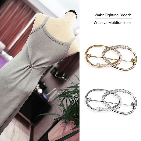 Multifunction Brooches Geometric Rhinestone Buckle Pin