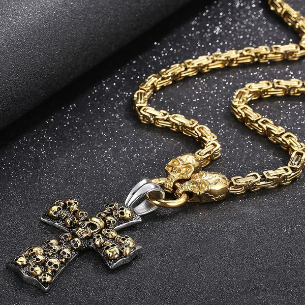 Collar con colgante de calavera estilo steampunk para hombre