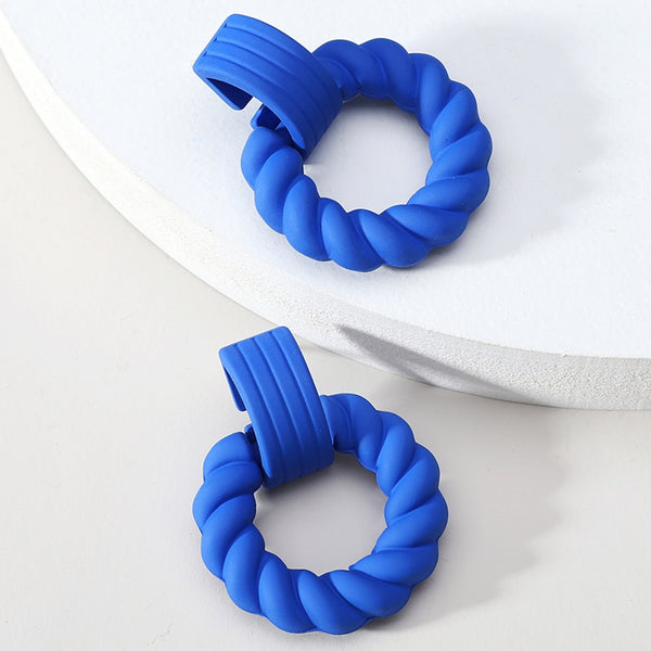 Pendientes colgantes grandes redondos con rosca acrílica de moda para mujer