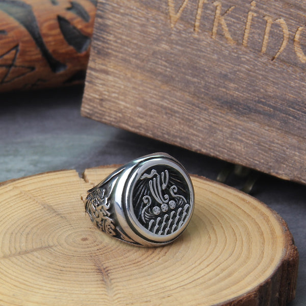 Anillo de barco vikingo de acero inoxidable de Vikings Jewelry