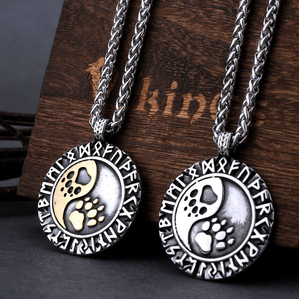 Collar con símbolo de garra de lobo vikingo nórdico para hombre