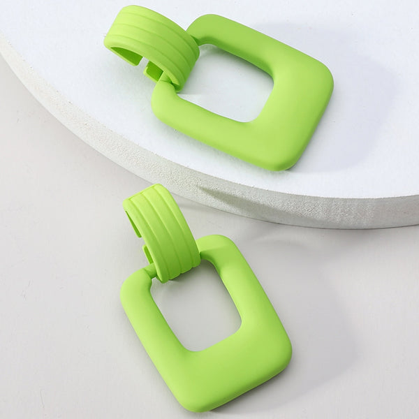 Pendientes colgantes cuadrados de acrílico con encanto de moda para mujer