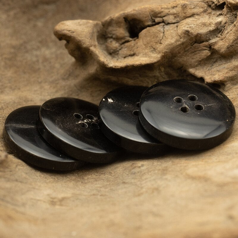 Classic Real Horn Button Set for Suit Jacket Blazer Coat High Quality Wide Rim Natural Buttons