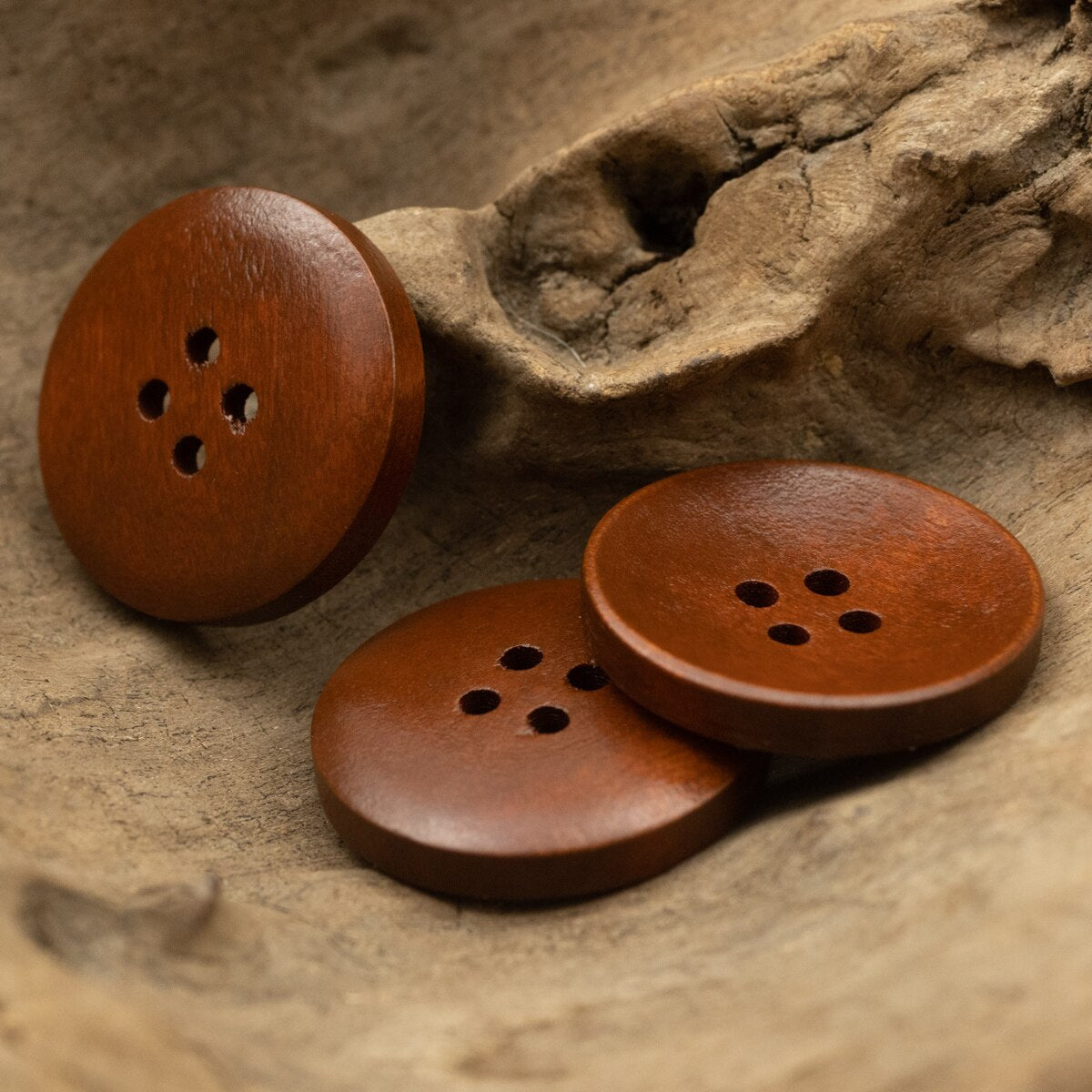 10pcs Bowl Wooden Button 25mm Sewing Accessories Jacket Button