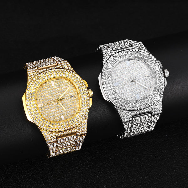 Luxury Diamond Square Roman Dial Quartz Wrist Watches