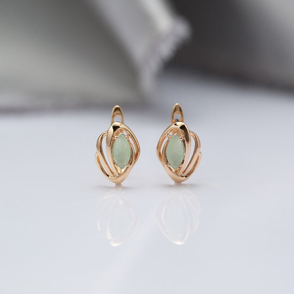 Nuevos pendientes de circonita verde niebla Marquis Eye para mujer