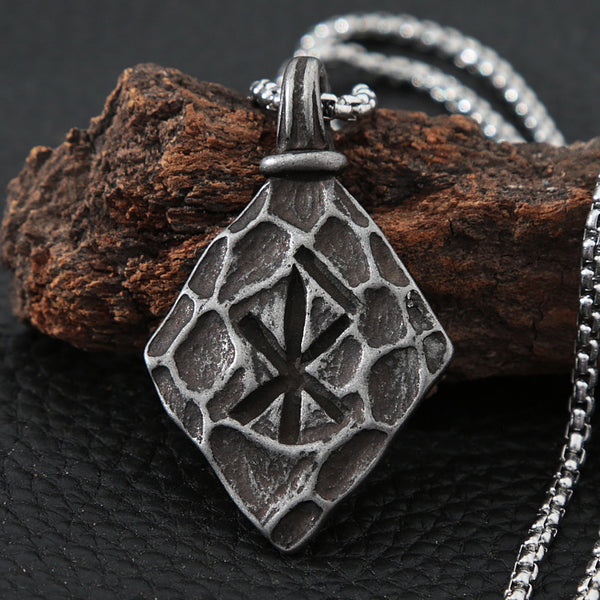 Colgante de brújula vikinga vintage para hombre