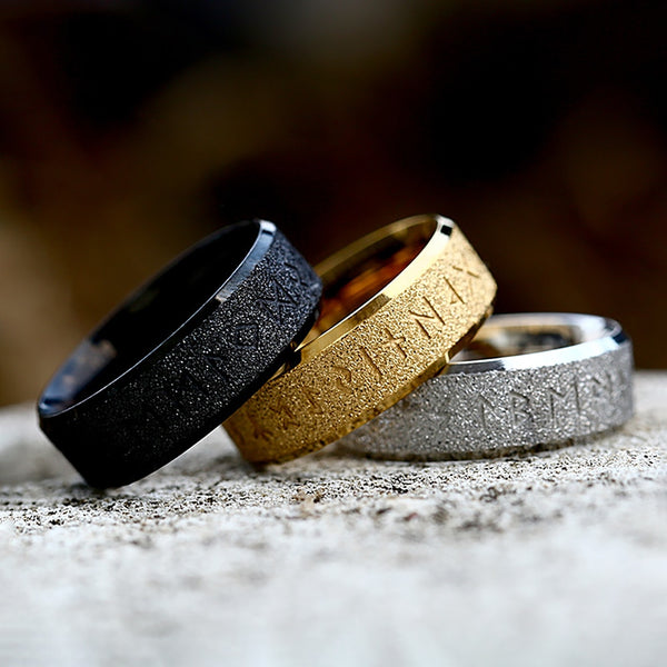 Anillo de runas vikingas nórdicas de Odín de nuevo diseño para hombres y mujeres.