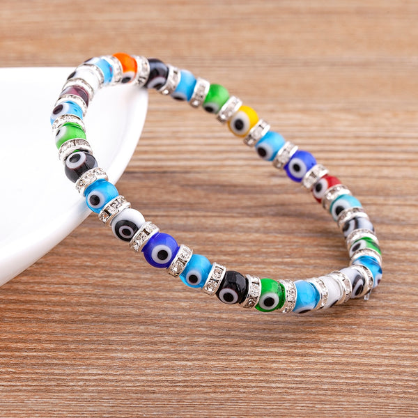 Nueva pulsera de cuentas con ojo malvado de la suerte para hombres y mujeres.