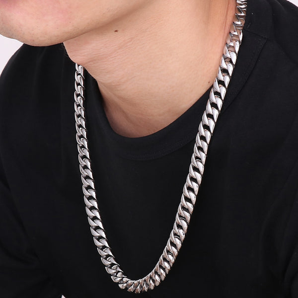 Collar de cadena de eslabones de 12 mm para hombre