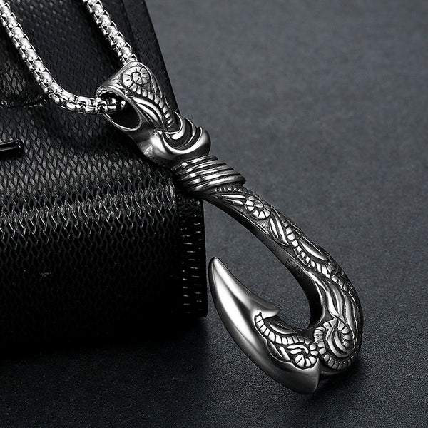 Collar vintage con colgante de ancla vikinga de acero inoxidable 316L