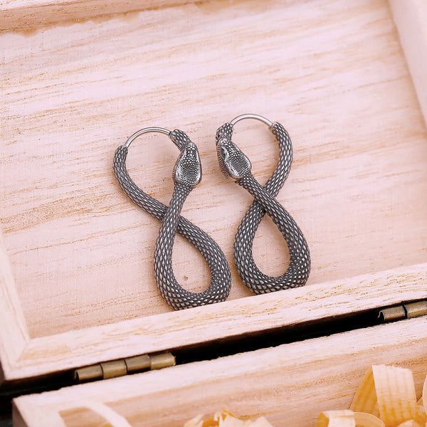 Pendientes de serpiente con ocho animales de hip-hop para hombre y mujer