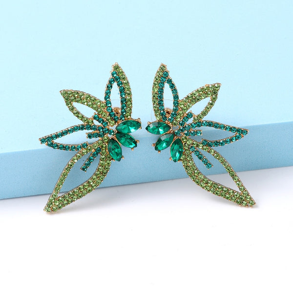 Nuevos y bonitos pendientes de pájaro con diamantes de imitación de colores para mujer